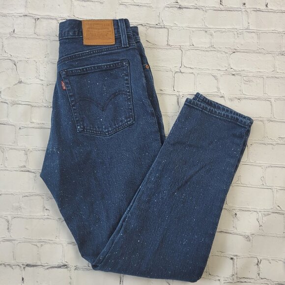 Levi’s Women’s Premium denim Wedgie jeans size 28 navy blue with dots - Picture 11 of 11